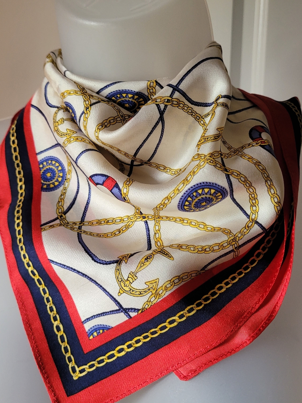 Vintage Silk Talbots Nautical Print Scarf